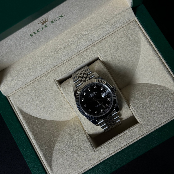 Datejust 41mm Black Dial-Jubilee Factory Diamond