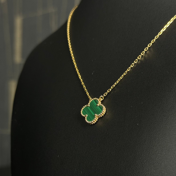 Elegant 1 Motif Necklace 18KT Green-Yellow Gold
