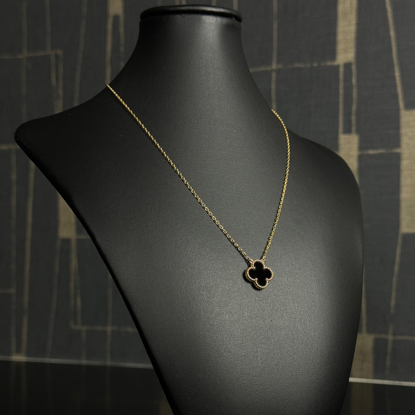 Elegant 1 Motif Necklace 18kt Black-Yellow Gold