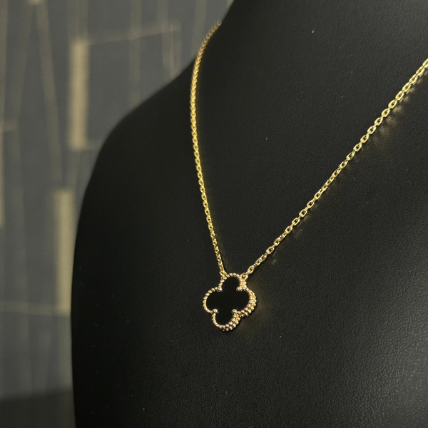 Elegant 1 Motif Necklace 18kt Black-Yellow Gold