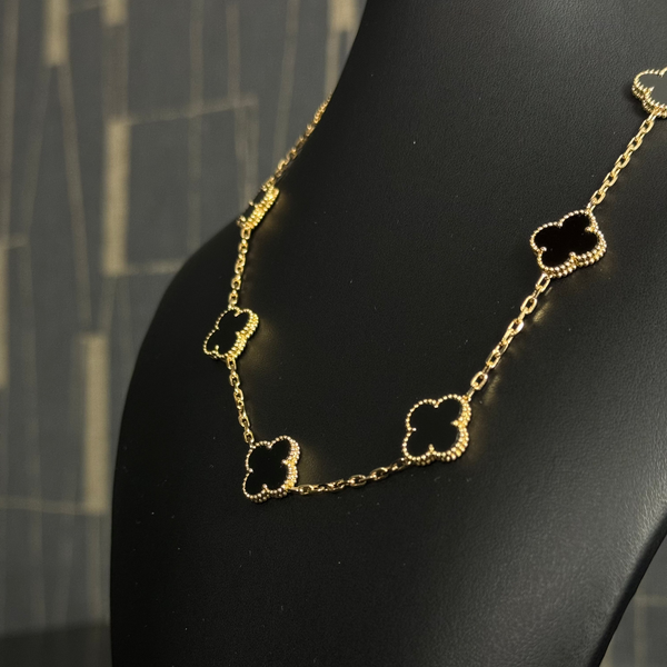 Elegant 10-Motif Necklace 18kt Black-Yellow Gold