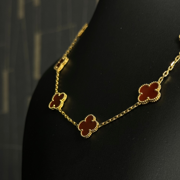 Elegant 10 Motif Necklace 18kt Alhambra-Yellow Gold