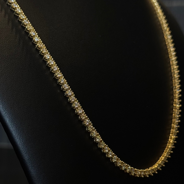 Tennis Chain Yellow Gold Natural Diamond 14KT