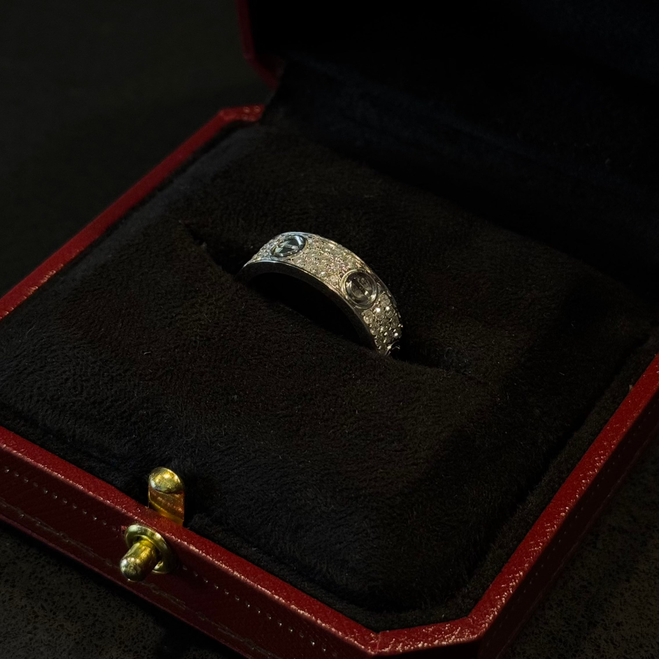 Love Ring 18KT -White Gold Diamonds Ring - size 11