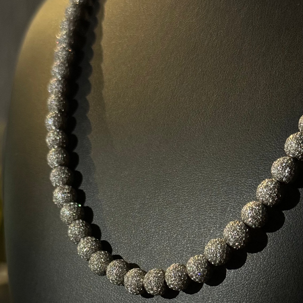 White Gold Dots Chain-Natural Diamonds 14KT