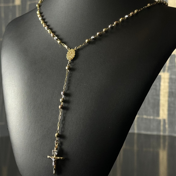 Rosary- Yellow Gold 14KT Rosary 24"