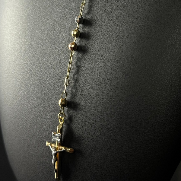 Rosary- Yellow Gold 14KT Rosary 24"