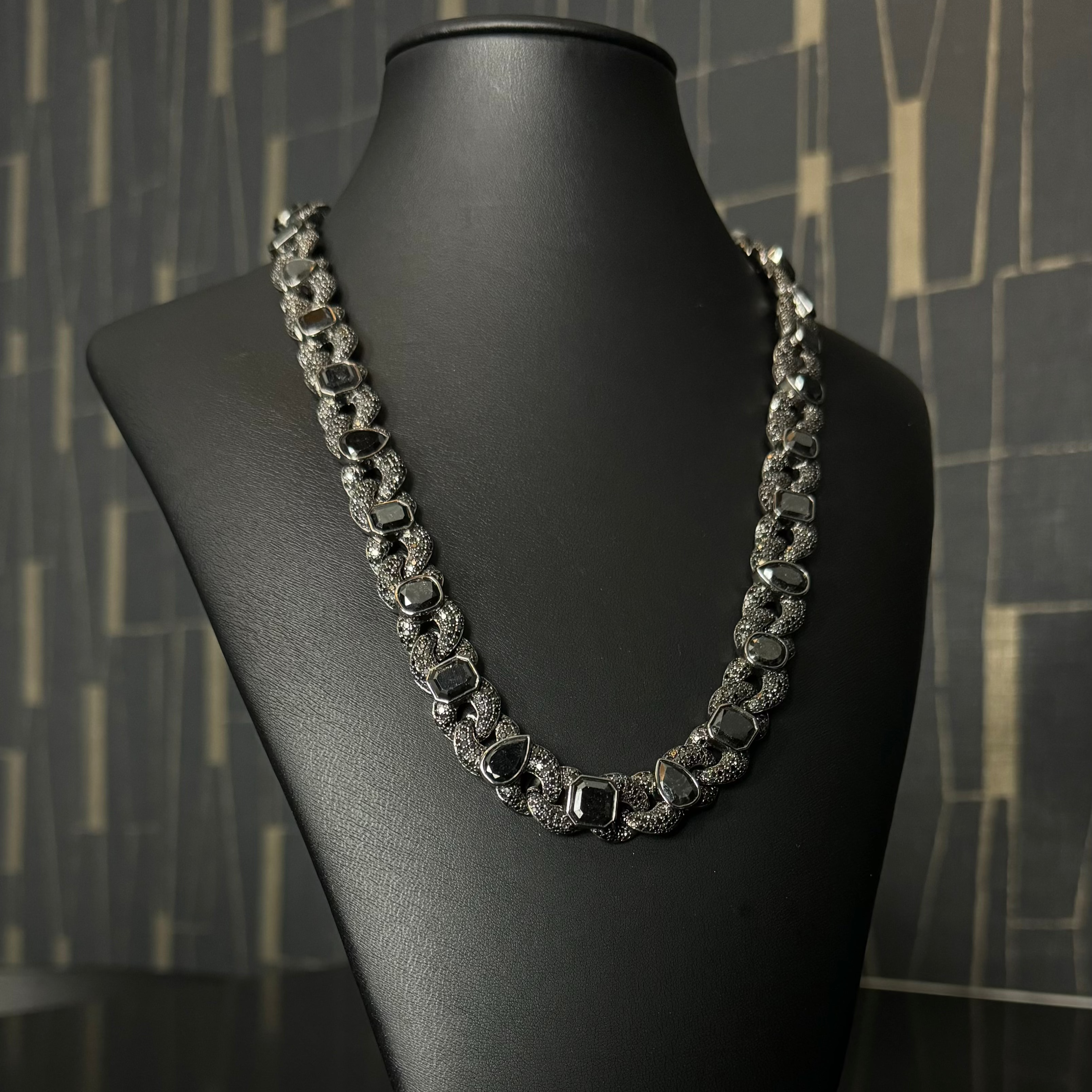 Black Natural Diamond Necklace 10KT