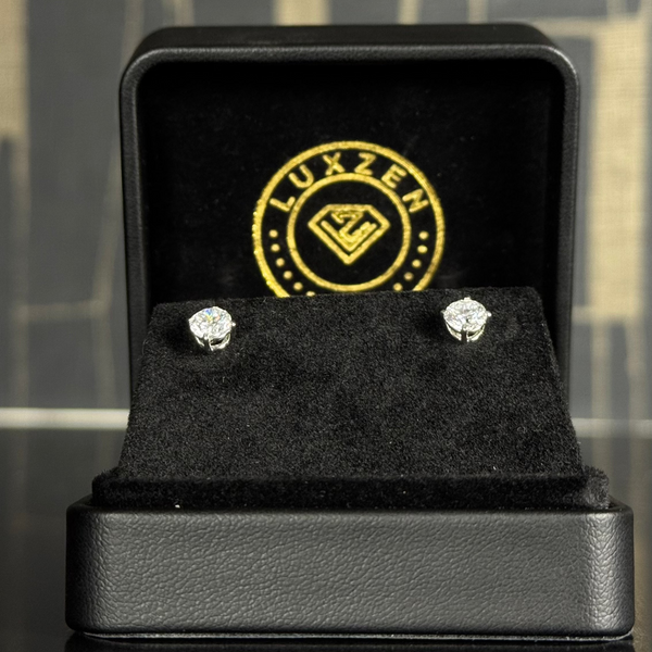 Stud Earring LD White Gold 14KT 7.00ct