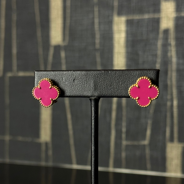 Elegant VC 18kt Earrings Yellow Gold - Pink