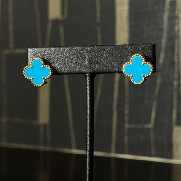 Van Cleef Earrings 18kt Yellow Gold Blue