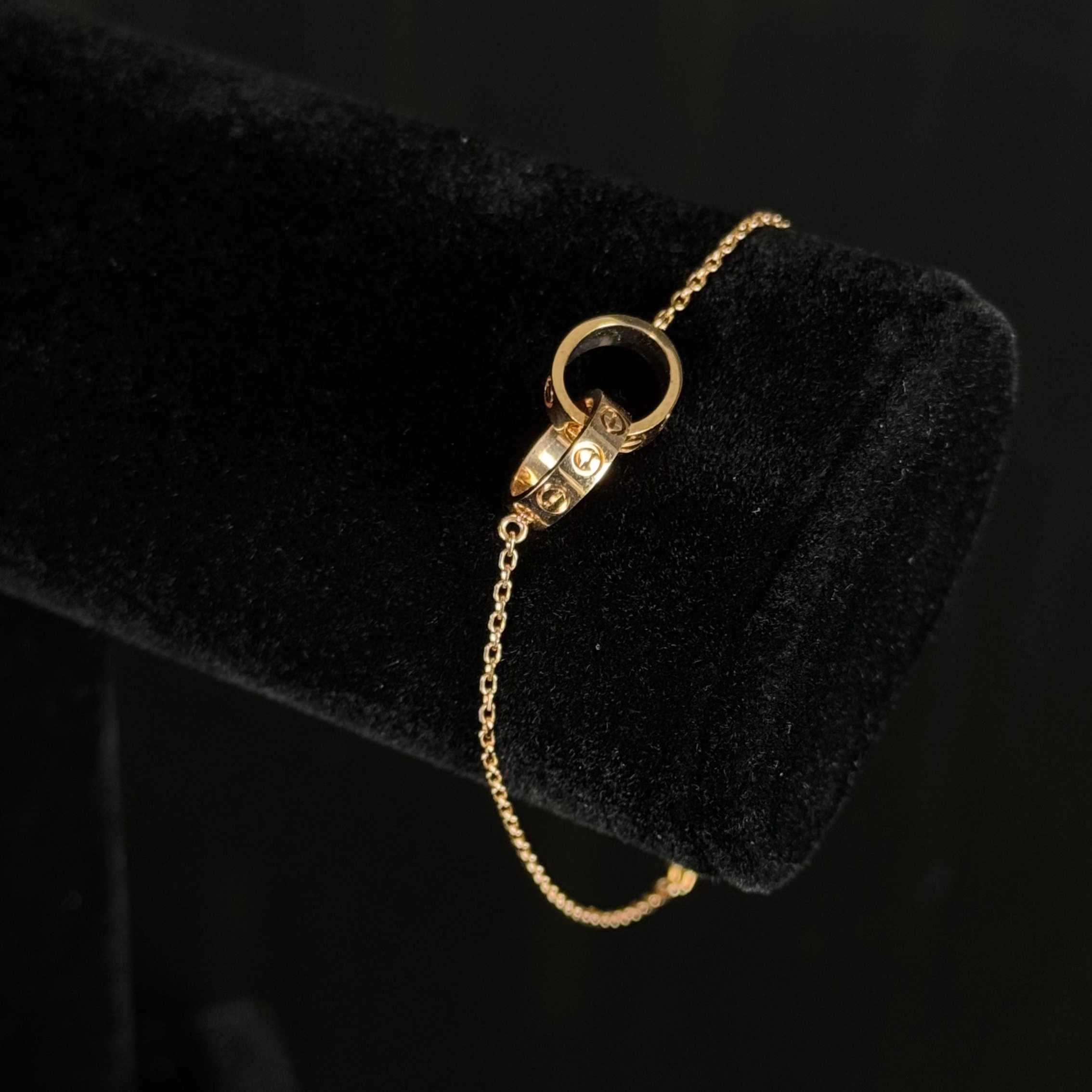 Luxury Style Love Bracelet 18K Rose Gold with Two Matching Rings