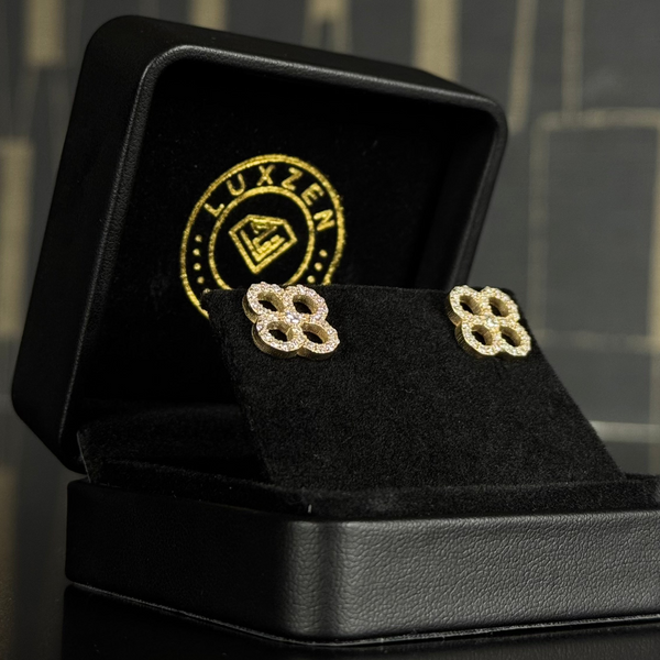 Lace Earrings 14KT Yellow Gold with Natural Diamonds