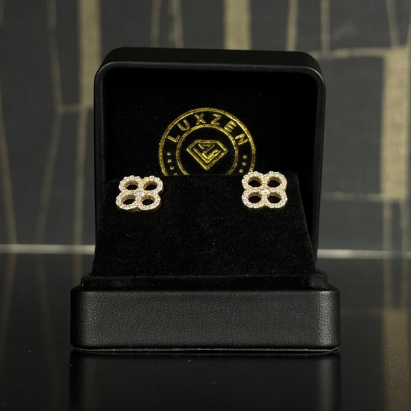 Lace Earrings 14KT Yellow Gold with Natural Diamonds