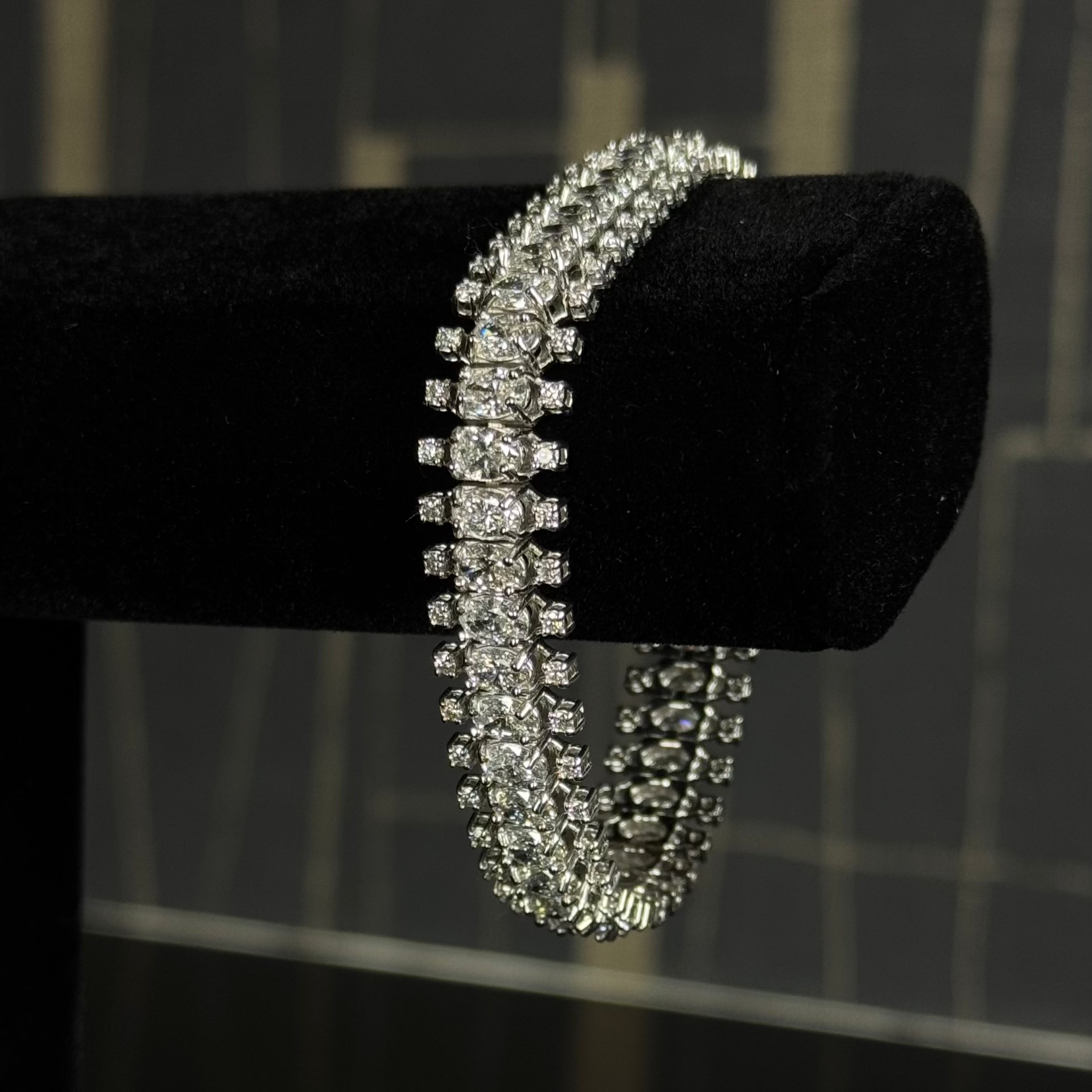 Fully Iced Diamond Bracelet 14KT White Gold (30.6g | 17.26ct)