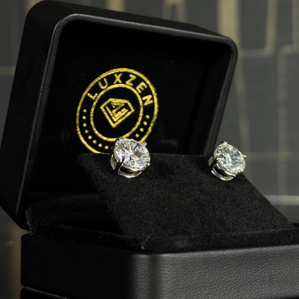 Diamond Stud Earrings 14KT White Gold  VVS1