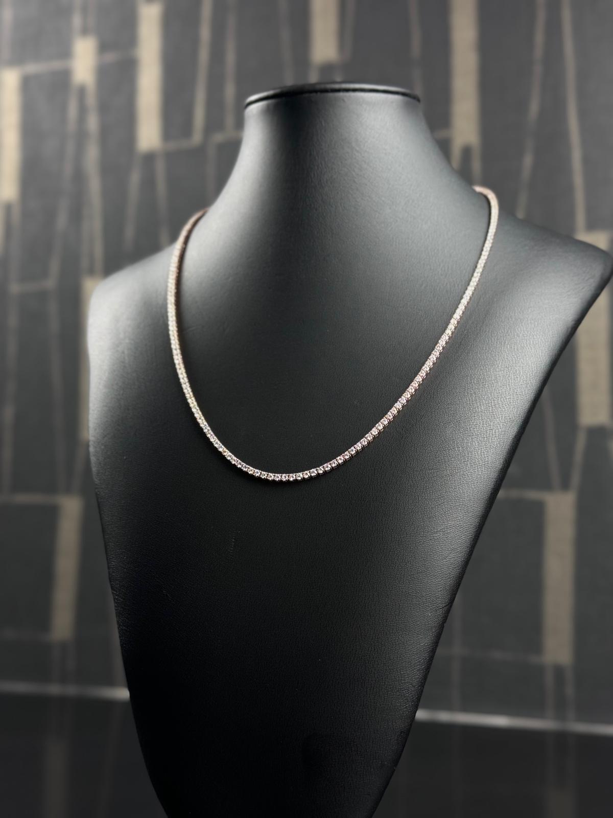 Tennis Chain Rose Gold 14KT 20"