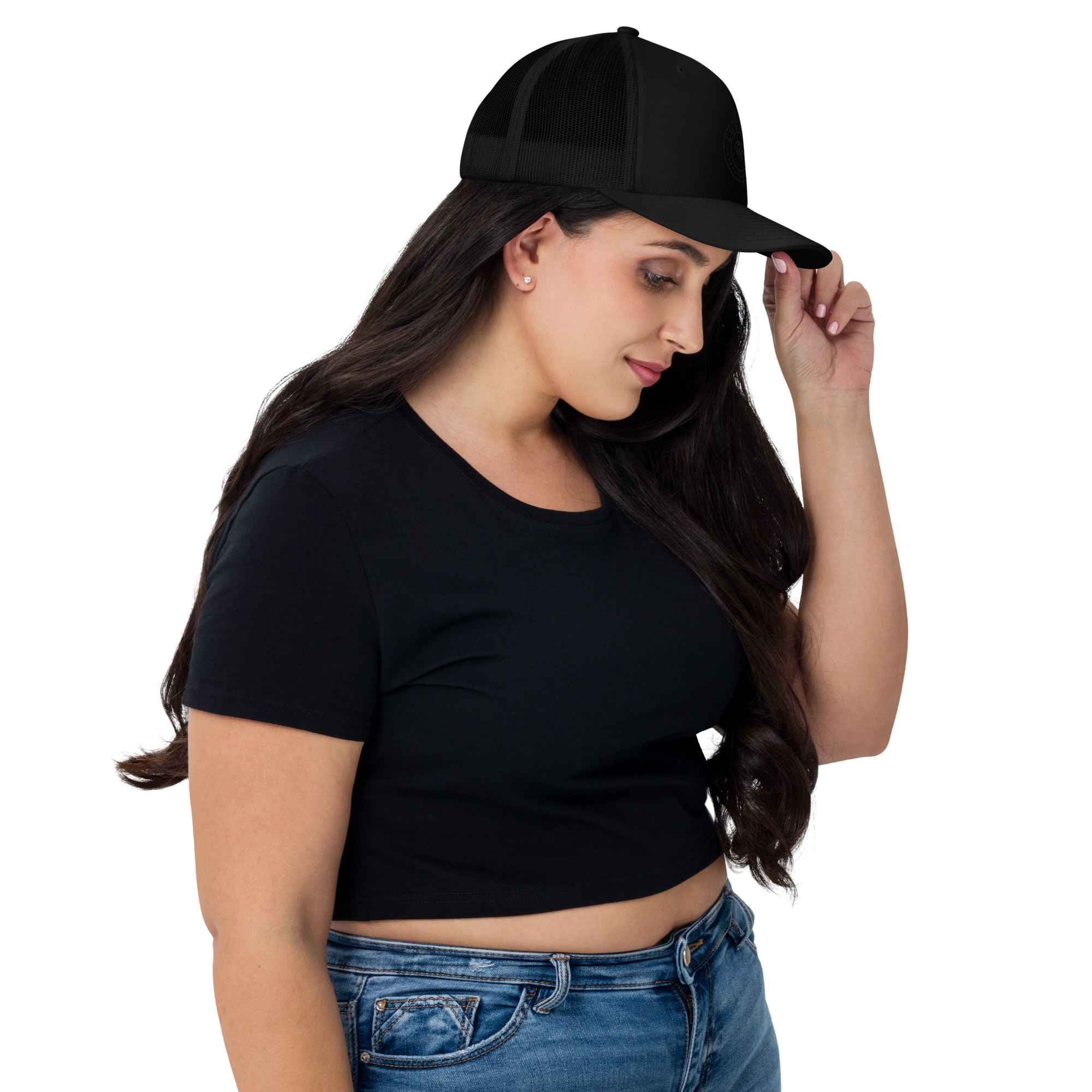LUXZEN full black Trucker Cap